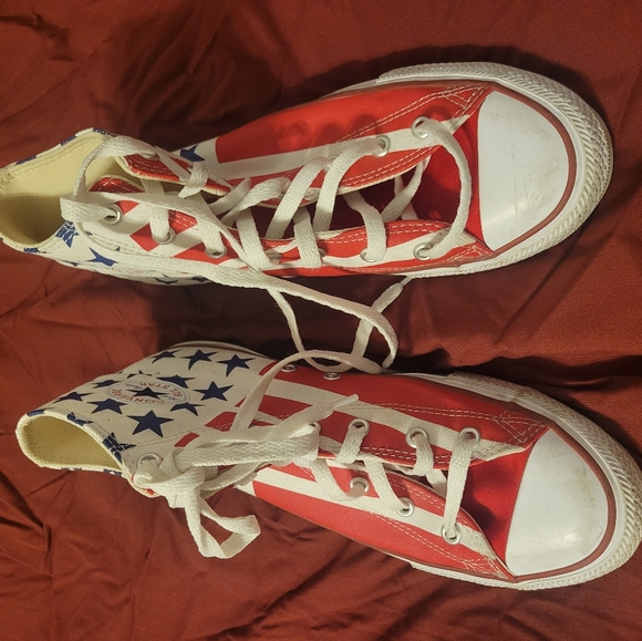 CONVERSE CHUCK TAYLOR STARS & STRIPES EDITION HIGHTOP SNEAKERS JUNIORS 6 Womans8 - Picture 6 of 7